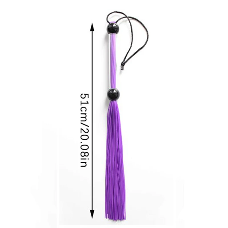 1pc Silicone Tassel Horse Whip 51cm Equestrian Teaching Training Riding Whips With Handle Flogger Spanking