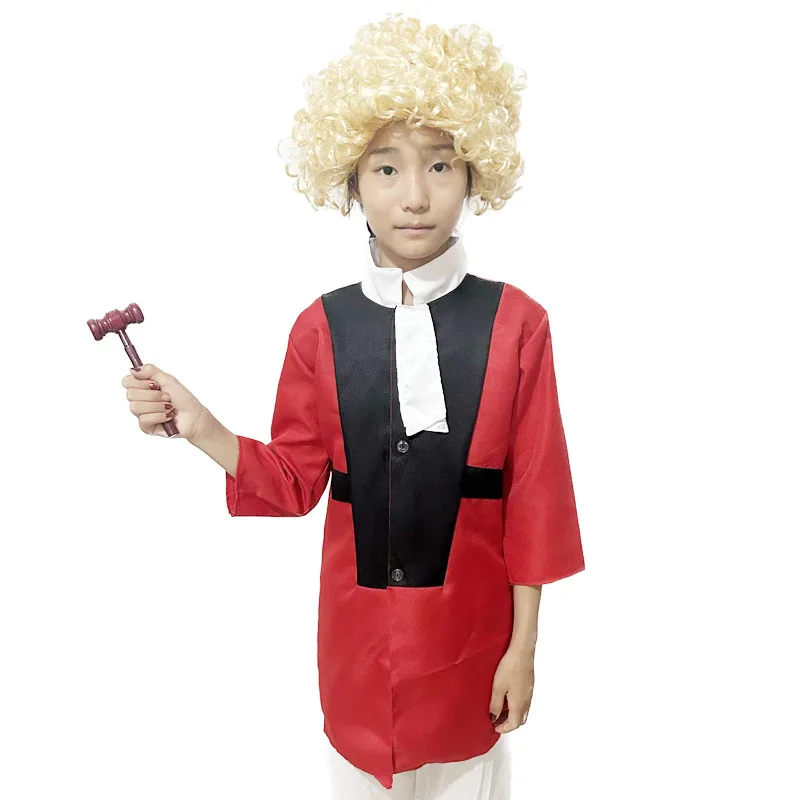 Kids Judge & Lawyer Role Play Costumes Set Children Court Occupation Fancy Dress Outfit for Halloween School Performance Cosplay