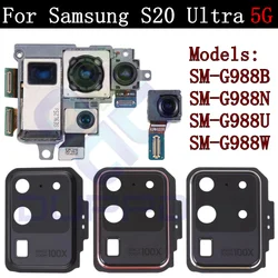 Front Rear Camera For Samsung Galaxy S20 Ultra 5G G988 Back Camera Glass Lens Cover With Frame Holder Replacement Part