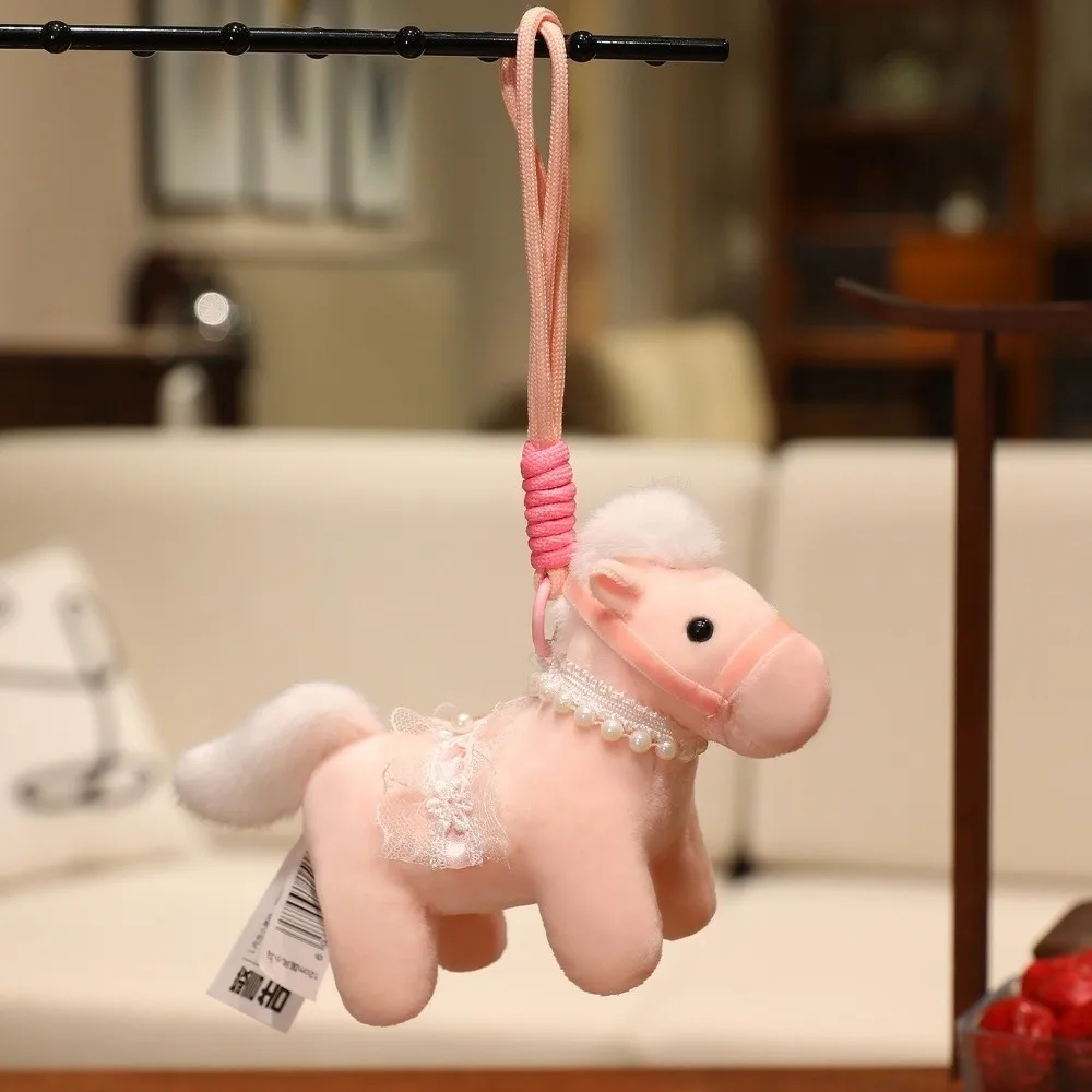 

New 2026 Mascot Horse Hanging Ornament Red Color Brocade New Year Pendant 15cm Horse Pendant Bag Charms