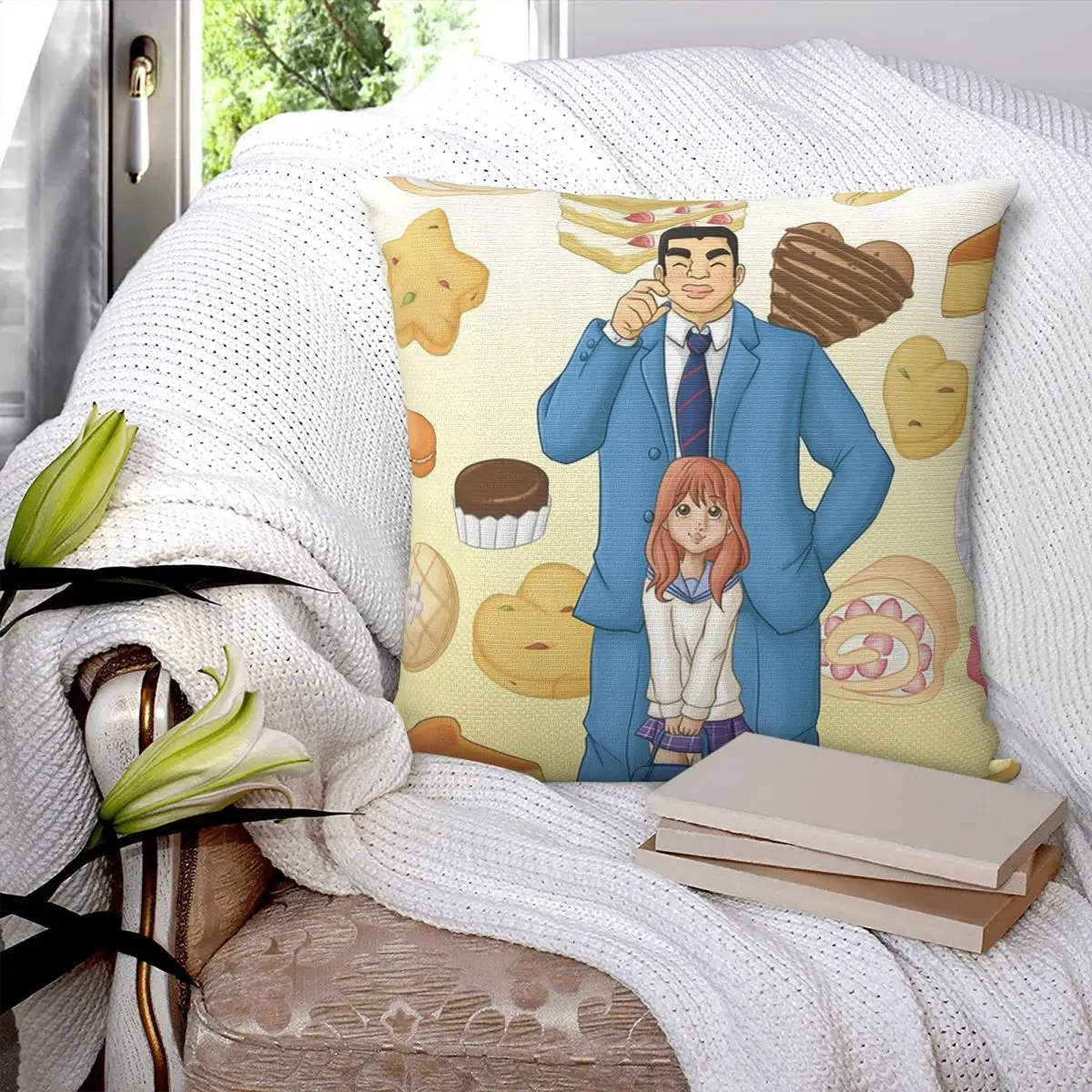 Romantic Anime My Love Story Ore Monogatari Square Pillowcase Cushion Cover Pillow Case Throw Pillow Cover for Sofa Living Room