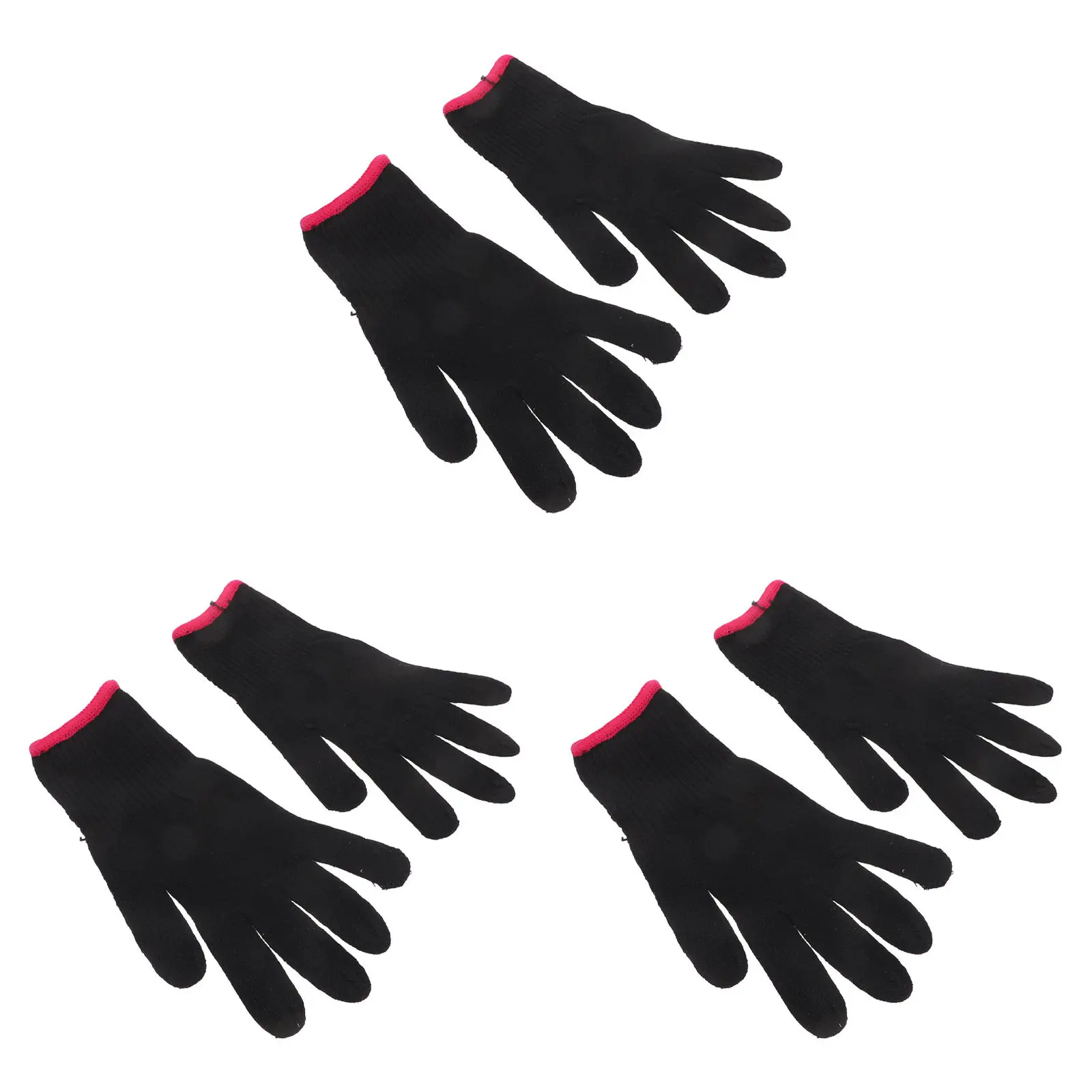6Pcs Heat Resistant Gloves for Hair Styling Elastic Anti Gloves Nonslip Grip for Curling Wands Flat Irons Salon Home