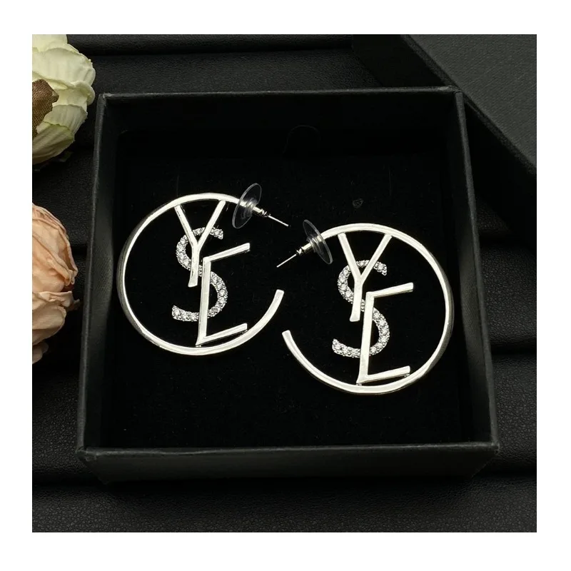 

Holy Family Alphabet New Earrings Women's Popular Diamond Earrings Earrings Direct Sales