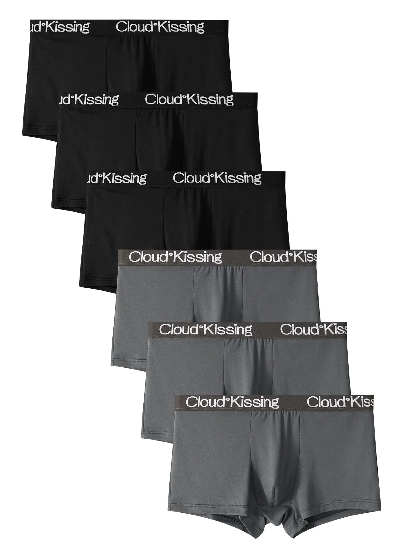 

Комплект из 6 предметов черно-серого комбинированного мужского нижнего белья, удобные и дышащие мужские шорты-боксеры.