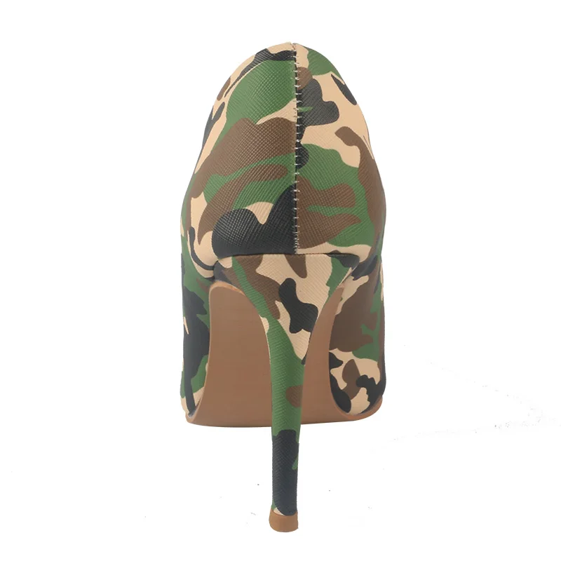 ハイヒール ポインテッドトゥ 迷彩柄 ダンスシューズ 11CM ラバーソール ダンスヒール アウトドア ダンスシューズ スリッポン