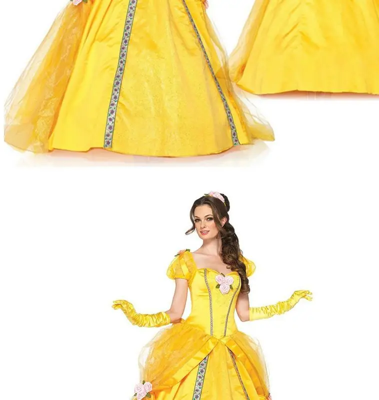 Disney Belle Cosplay Costume Beauty and The Beast Uniform Outfit Women Party Princess Dress Game Halloween Xmas Carnival - view 5