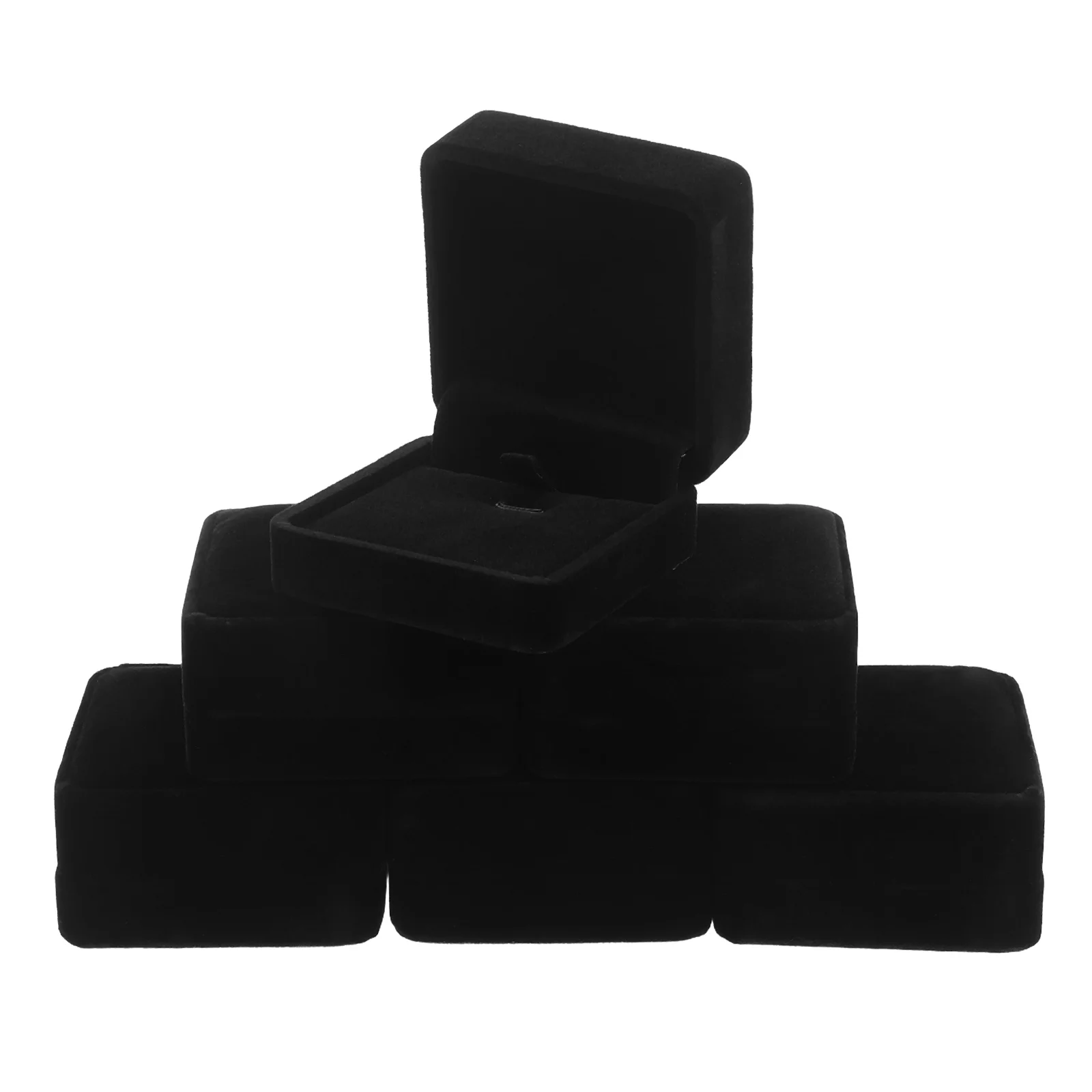 

6pcs Jewelry Box 2.75X2.75X1.57In Portable Storage For Necklace Pendant Ring Earring Travel Organizer Case Gift Women Girls