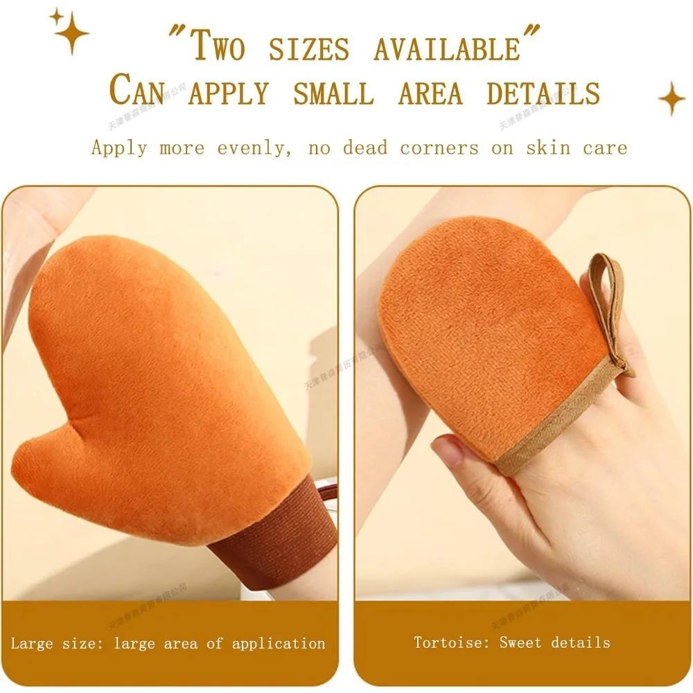 قفاز تسمير الجسم الذاتي القابل لإعادة الاستخدام، كريم لوشن موس، قفاز تنظيف الجسم على الوجهين يمنع أداة توزيع الأيدي اللزجة للشاطئ