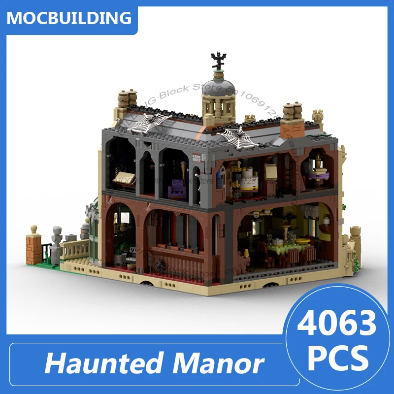 

The Haunted Manor Architecture Model Moc Building Blocks Diy Assemble Bricks Creative Collection Display Xmas Toys Gifts 4063PCS