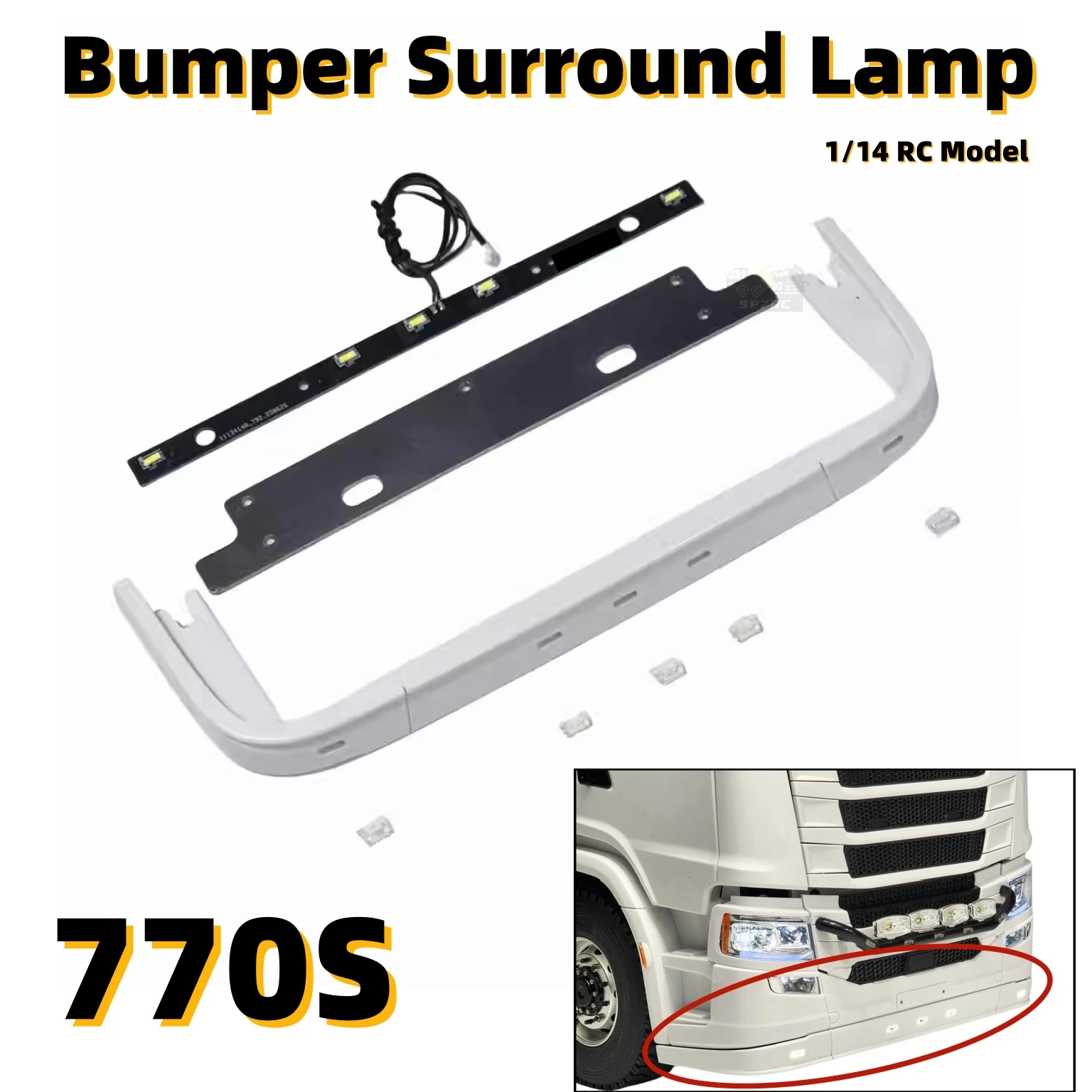 770S Bumper Surrounding Lamp Light Led Simulation Toy For 1/14 Scania Tamiya RC 770S Romote Control Truck Model Accessories