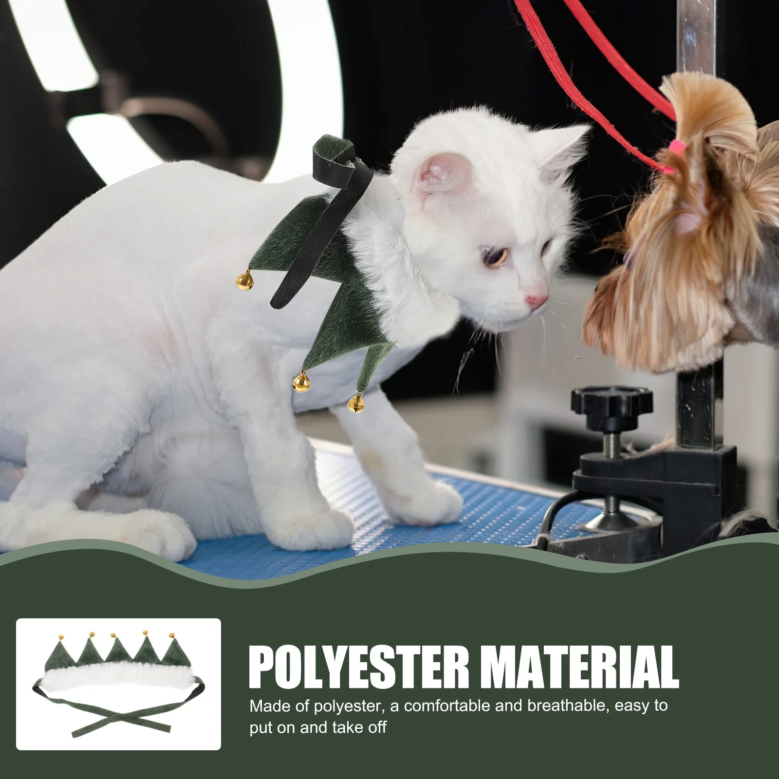 

1 set Pet Bib Scarf For Dogs Cats Christmas Hat Collar With Bell Holiday Neckwear Puppy Party Supplies Xmas Decor