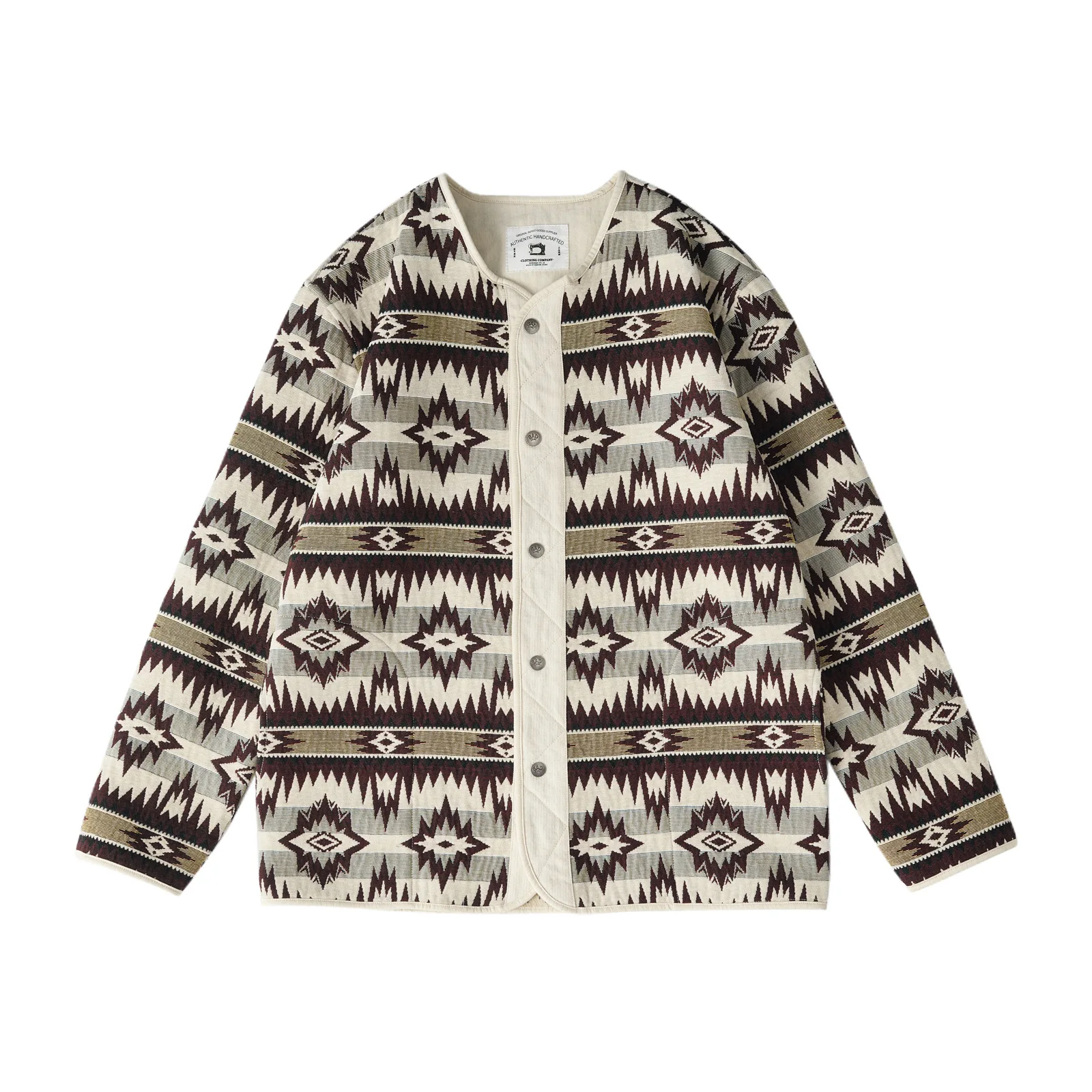 Autumn And Winter New Jacket American Retro Indian Pattern Flight Jacket Casual Versatile Loose Thick Washed