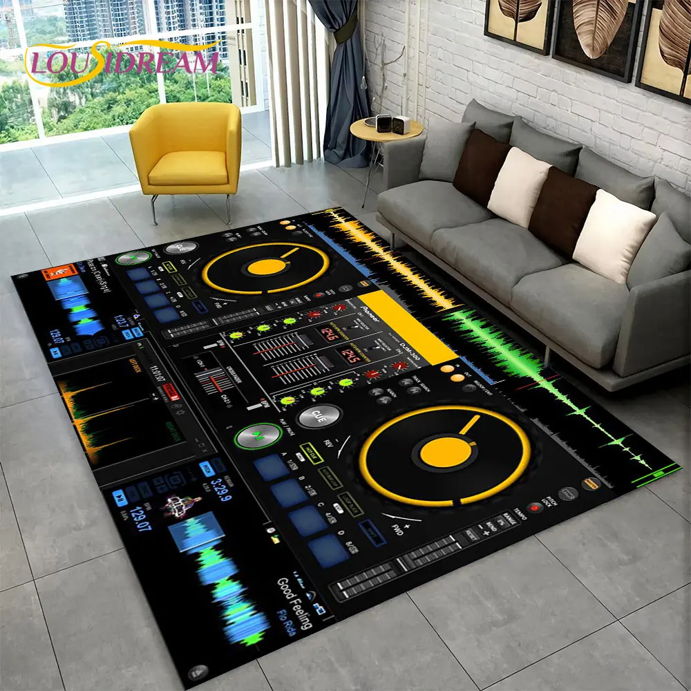 3D DJ Music Screen Keyboard Area Rug,Carpet Rug for Living Room Bedroom Sofa Doormat Hallway Decor,Sport Yoga Non-slip Floor Mat