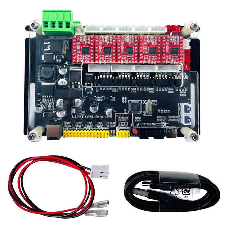 

Engraving Machine Control Board GRBL 4 Axis MCU Control Board DC 24V-5A Reserve 24V, 12V,5V Power Output Port DIY