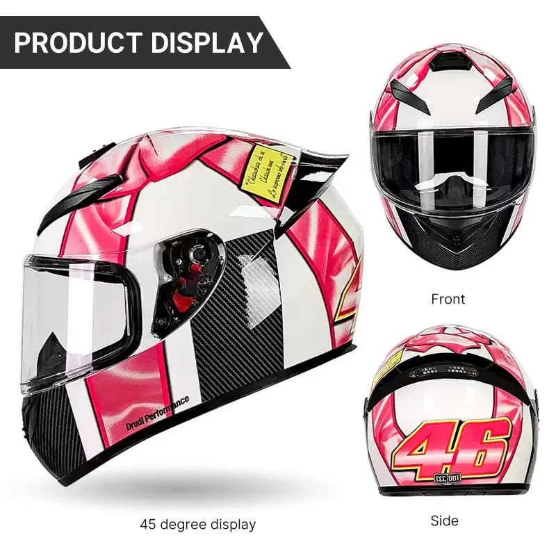 2024 Most Comfortable Motorcycle Full Face Helmet Flip Up Moto Racing Motocross Casco Para Motocicleta Certificado