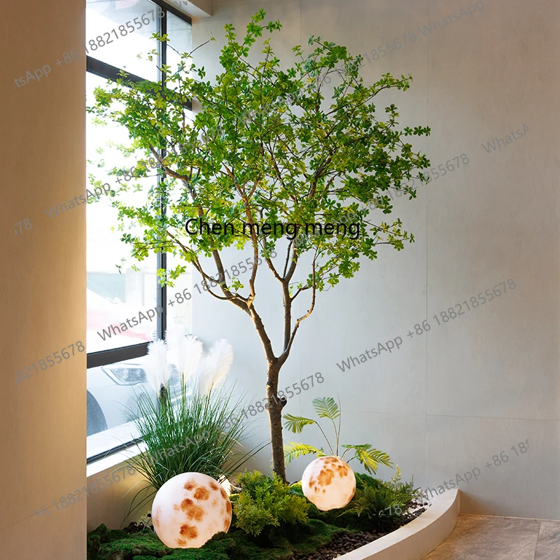 

Simulated Hanging Bell Tree Landscape Window Decoration Large Green Plant Landscape Combination Ornament