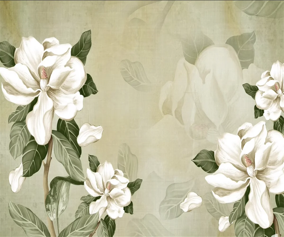 Custom Wallpaper Mural Floral Flower Oil Painting Hotel Bedroom Background Wall Paintings wallpaper for walls 3d papel de parede