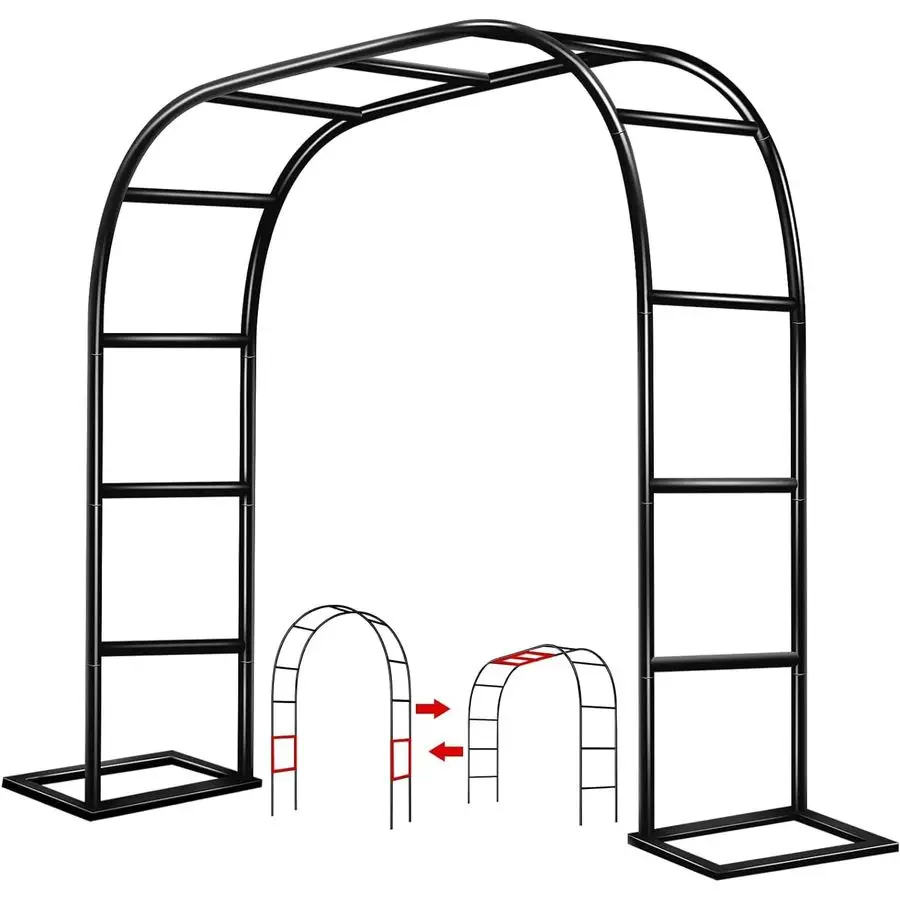 

Arch Trellis for Climbing Plants Outdoor Wedding Arches for Ceremony Black Metal Garden Arbor Indoor Garden Arches for Party Dec