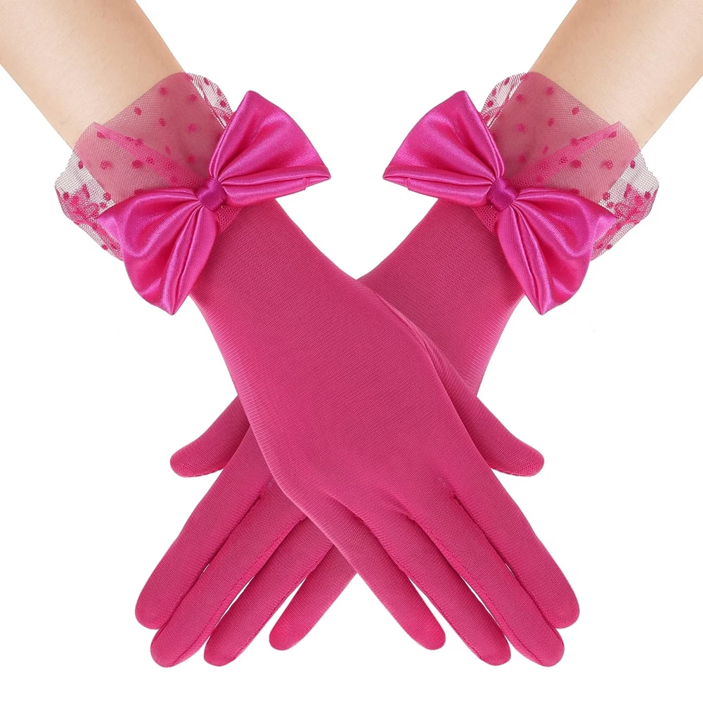Elegante Kurze Spitzenhandschuhe mit Schleife, Dekorative Handschuhe für Damen, Geeignet für Partys, Hochzeiten und Formelle Abendveranstaltungen – Detail 6