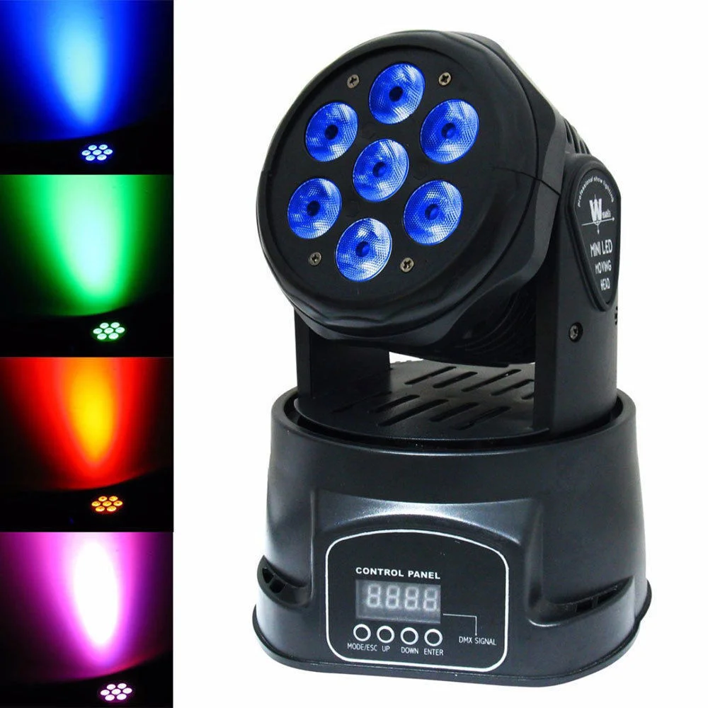 7*10W Moving Head Stage Lights RGBW 4-in-1 Professional Disco Light Home Party Stage Ambient Lamp DMX512 Sound Control Ligh