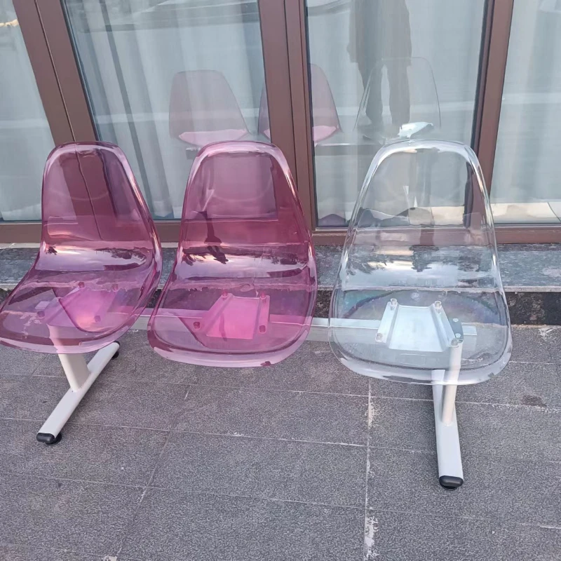 three-person transparent plastic row chair