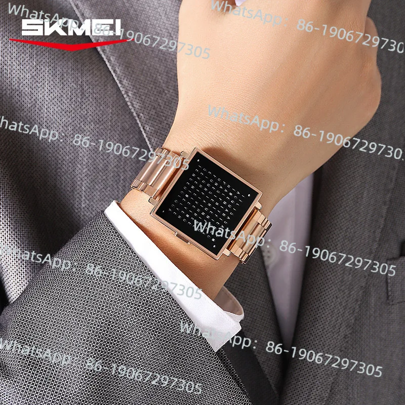 

Fashion Trend LED Creative Letter Display Square Niche Waterproof Electronic Men's and Women's Watches