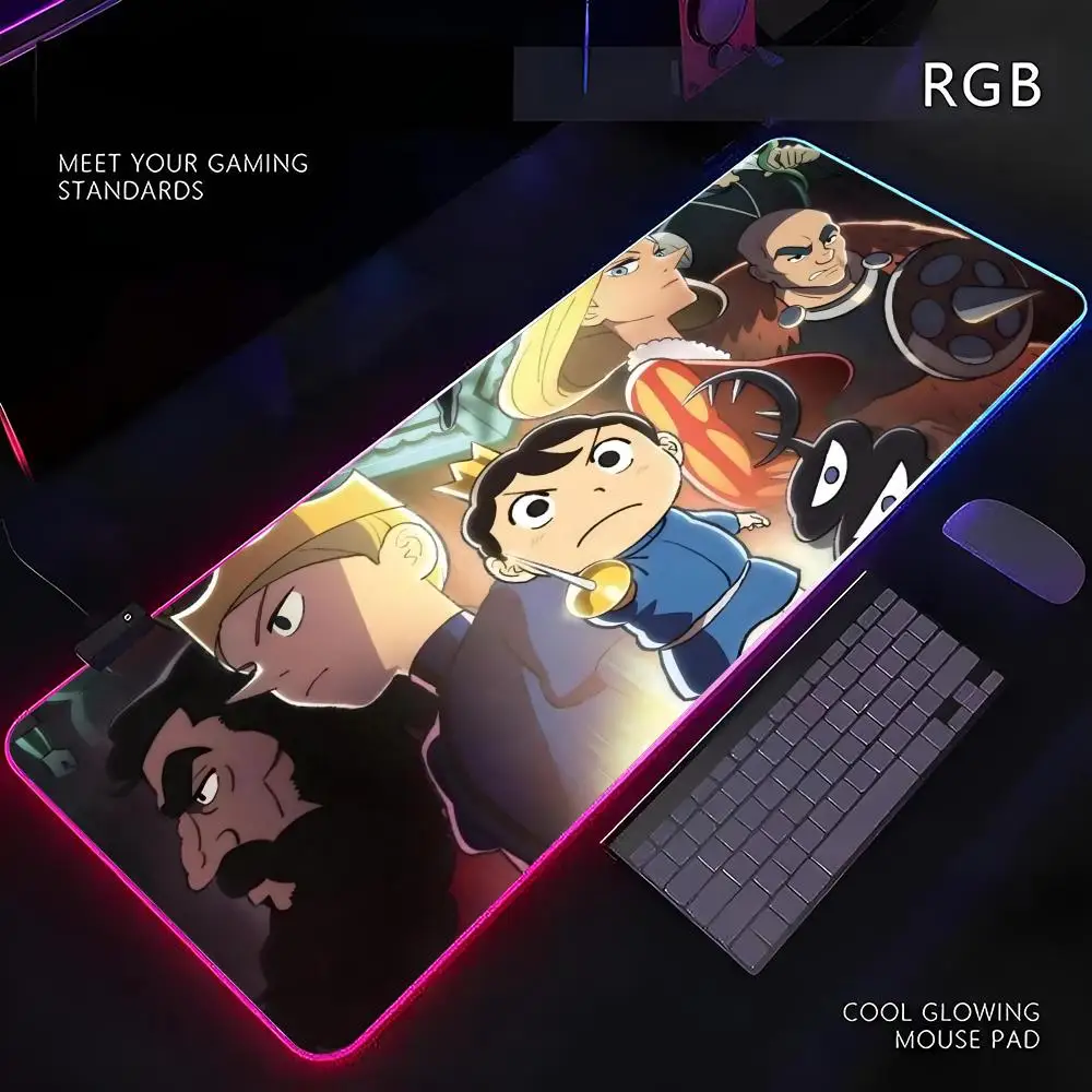 

Ranking Of Kings Anime Mouse Pad RGB Gamer LED Light Mouse Mat Peripherals Mousepad Computer Desk Mat XL Mice Keyboard Carpet