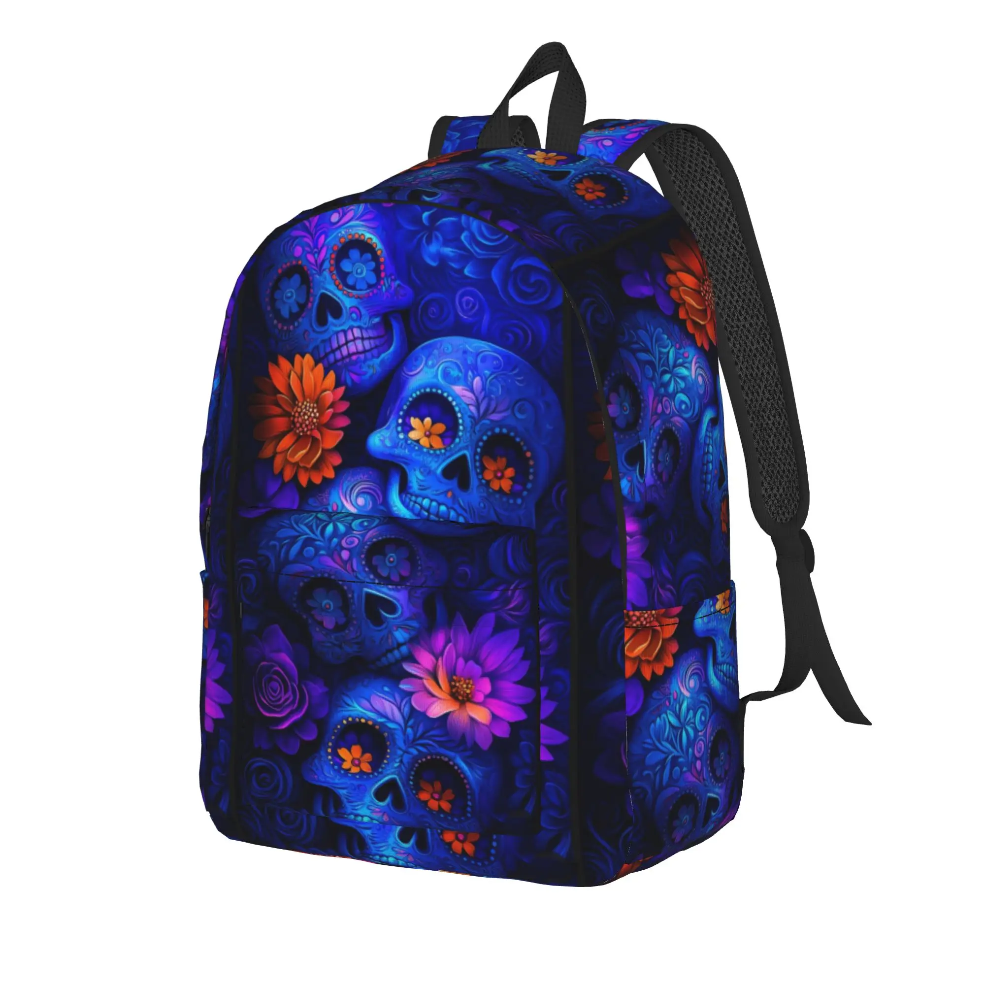 Dark Skull Mystic Art Backpack  Male Polyester University Backpacks Big Stylish High School Bags Rucksack