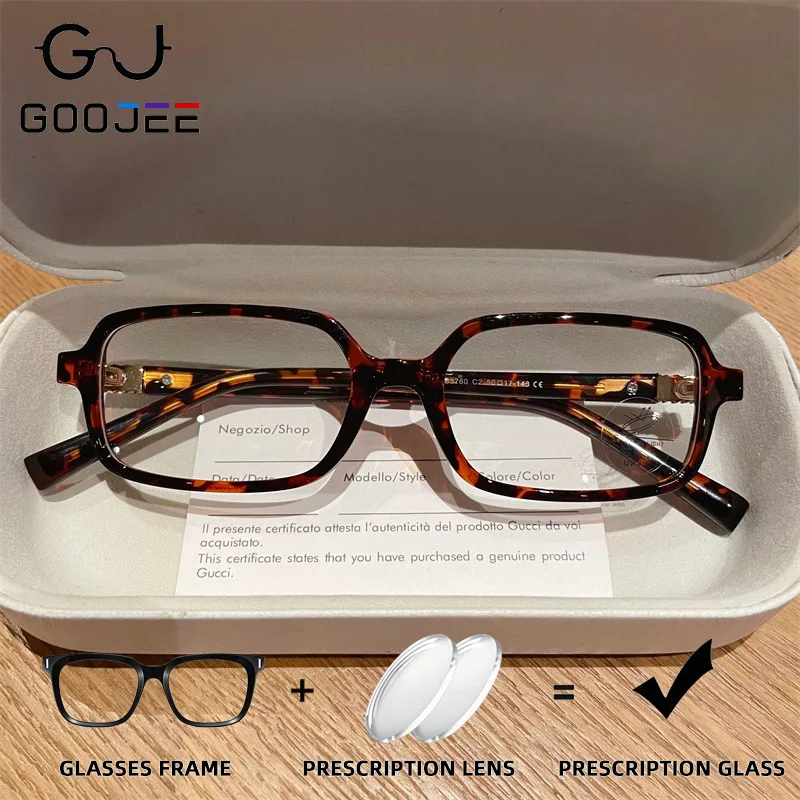 

GOOJEE Fashion Anti Blue Light Prescription Square Glasses Women Progressive Photochromic Reading Glasses Luxury Myopia Eyewear
