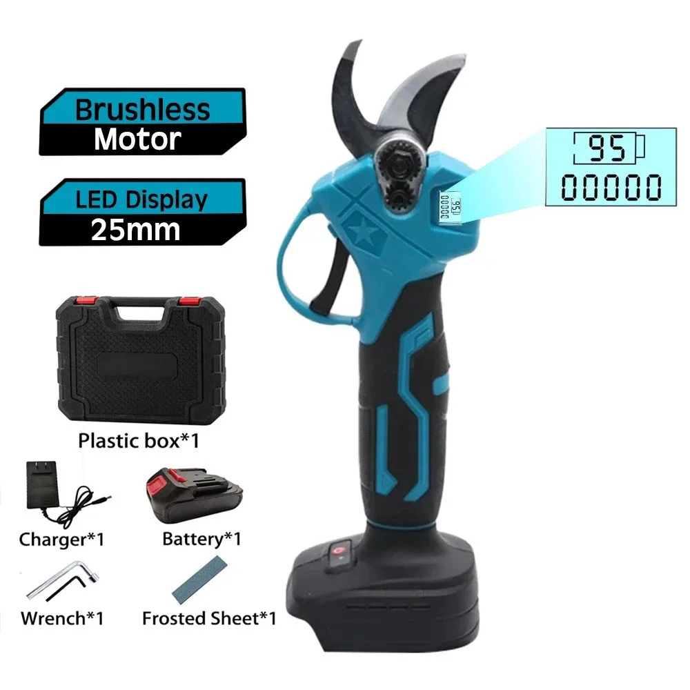 

Gardening Cordless Electric Scissors Branch Rechargeable Electric Fruit Tree Lithium Battery Digital Display Pruning Shears전지 가위