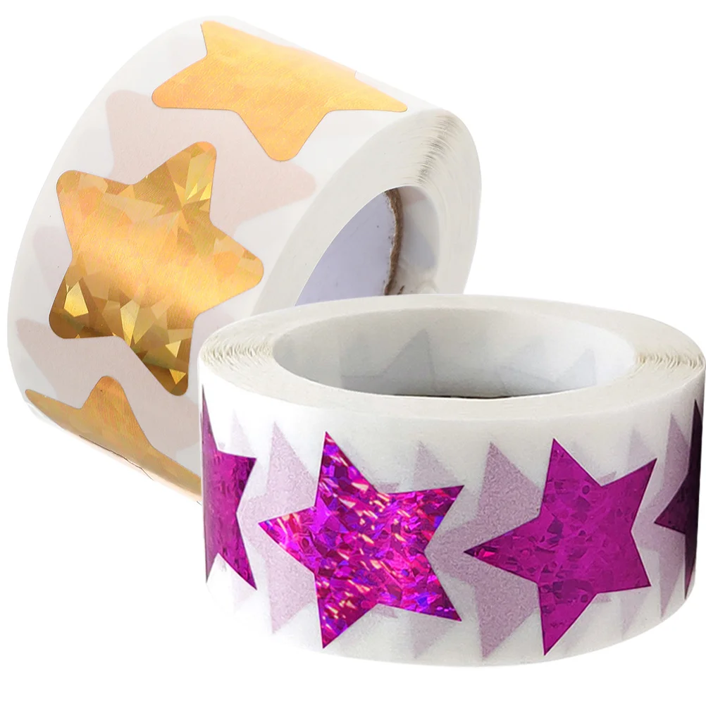 2 Rolls Star Stickers Decorative Gift Seals Multi-Purpose for Parties and Small Business Use Roll Sticker Letter Supply