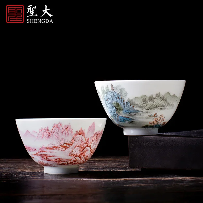 

Delicate Jingdezhen Pure Hand Painted Flower Bird Porcelain Small Tea Bowl Kung Fu Teacup