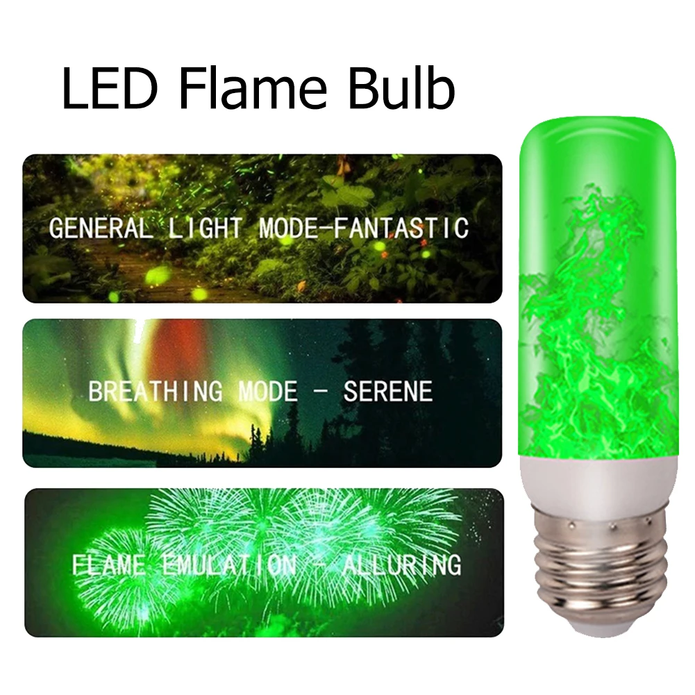 LED E27/E26 Bulb Simulation Flickering Flame Corn Lamp Bar KTV Festival Party Home Decoration Atmosphere Lighting Decor