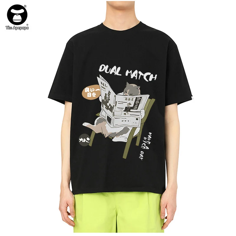 Japanese Harajuku T-Shirt Men Streetwear Funny Anime Cartoon T Shirt 2023 Men Cotton Tshirt Tops Tees Hip Hop