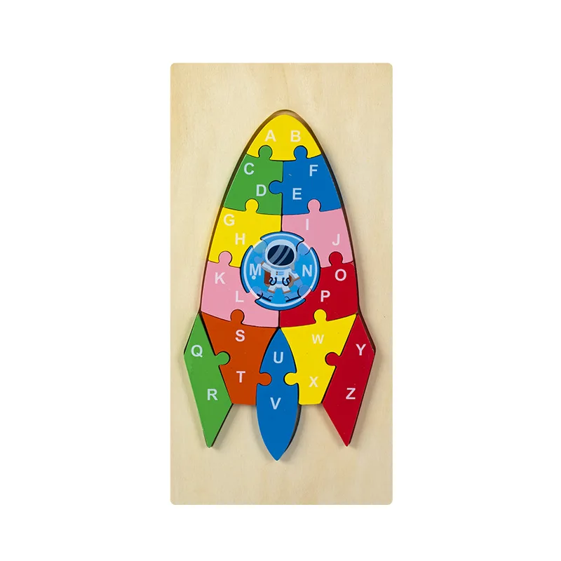 Nuevo juego de rompecabezas 3D de madera de alta calidad para bebé, rompecabezas de inteligencia Animal de dibujos animados, juguetes Montessori a juego para niños, regalos