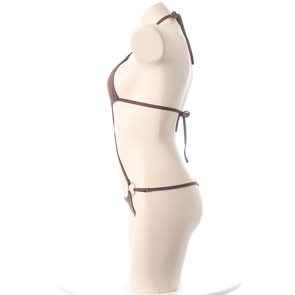 XXOO-Lencería erótica de Anime para chica, traje de baño de Bikini con láser bonito para playa y verano, conjunto de ropa interior de tres puntos, disfraz de Cosplay