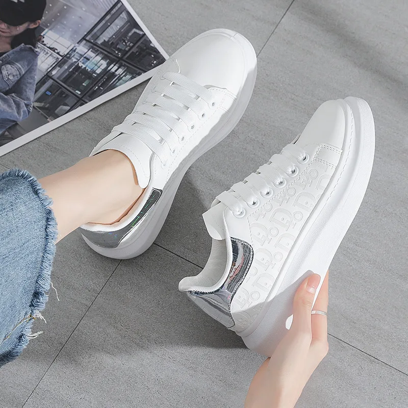 Sneakers for Women New Fashion Platform Shoe Spring Autumn Casual Flats Female Thick Sole Breathable White Vulcanized Shoes