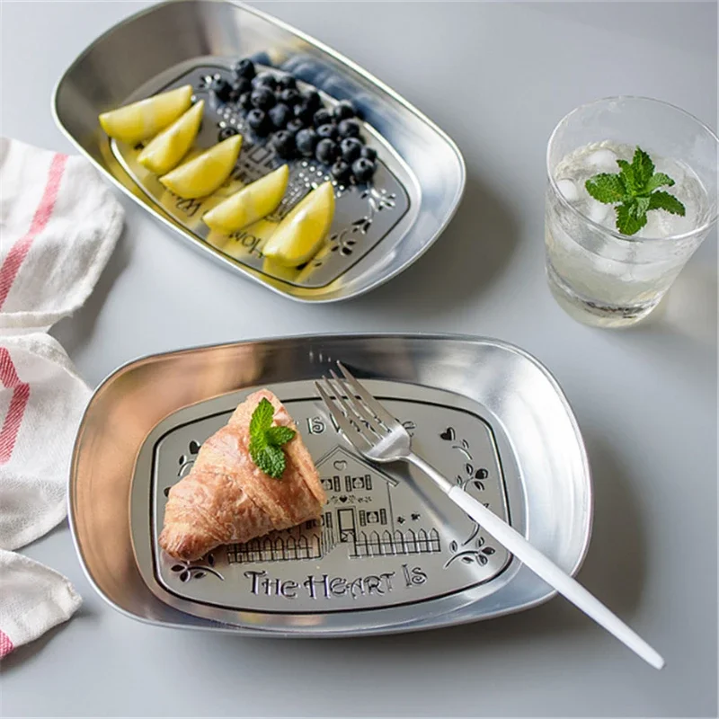 Creative retro tray Japanese Korean dried fruit plate Japanese style snack plate French fries cake Dessert Fruits food dish juul