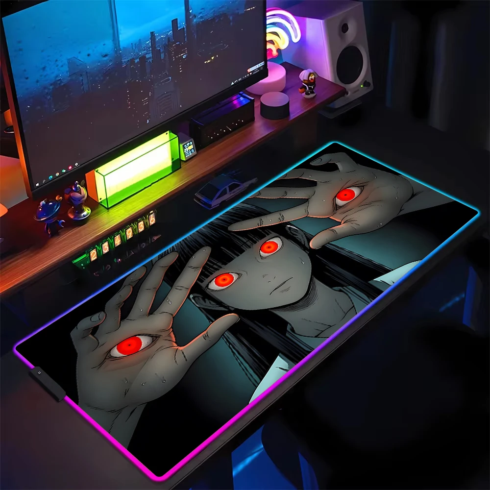 

RGB LED Glow Gaming mouse pad 90x40cm large size rubber non-slip table mat tracking accuracy increased by 30% FPS/MOBA dedicated
