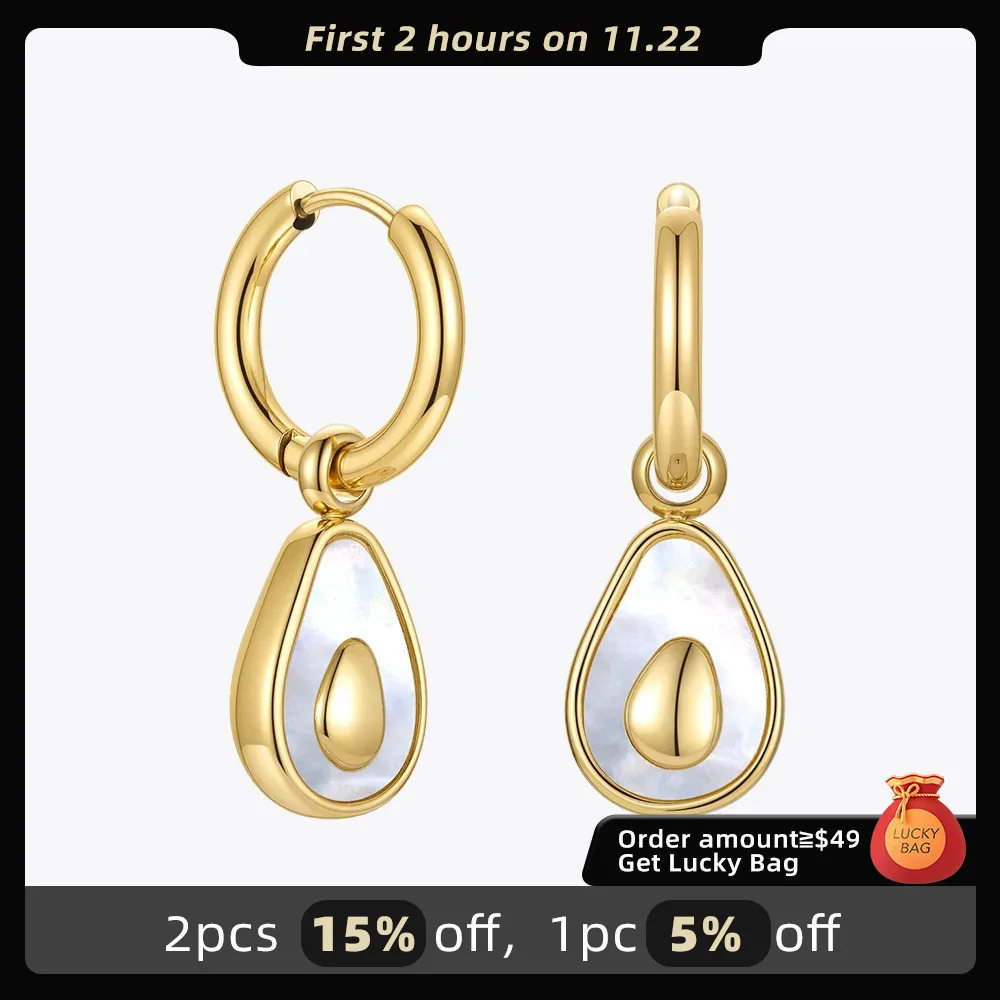 ENFASHION Avocado Drop Earrings For Women Gold Color Fruit Earings Fashion Jewelry 2021 Gifts Stainless Steel Kolczyki E211314