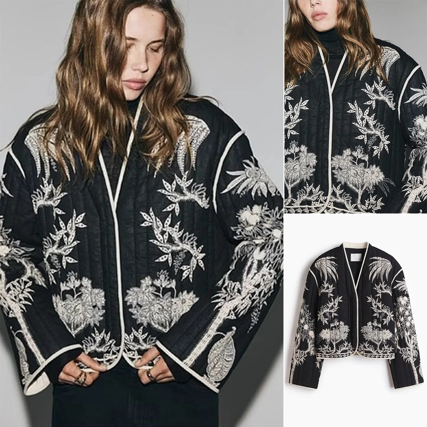 

Новая зимняя женская верхняя одежда из тонкого хлопка с принтом V-Ne Long Sve, модная европейская полиэстеровая одежда...