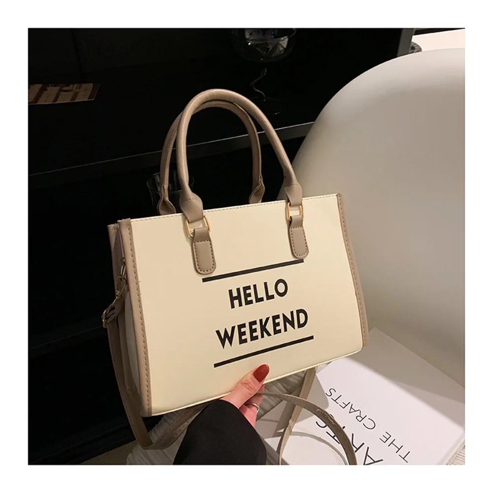 Simple Retro Fashion Letter Shoulder Tote Bag For Women Fashionable And Casual Lightweight And large Capacity Handbag