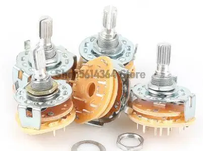 

5Pcs 1 Pole 12 Positions 6mm Knurled Shaft Diameter Band Selector Rotary Switch