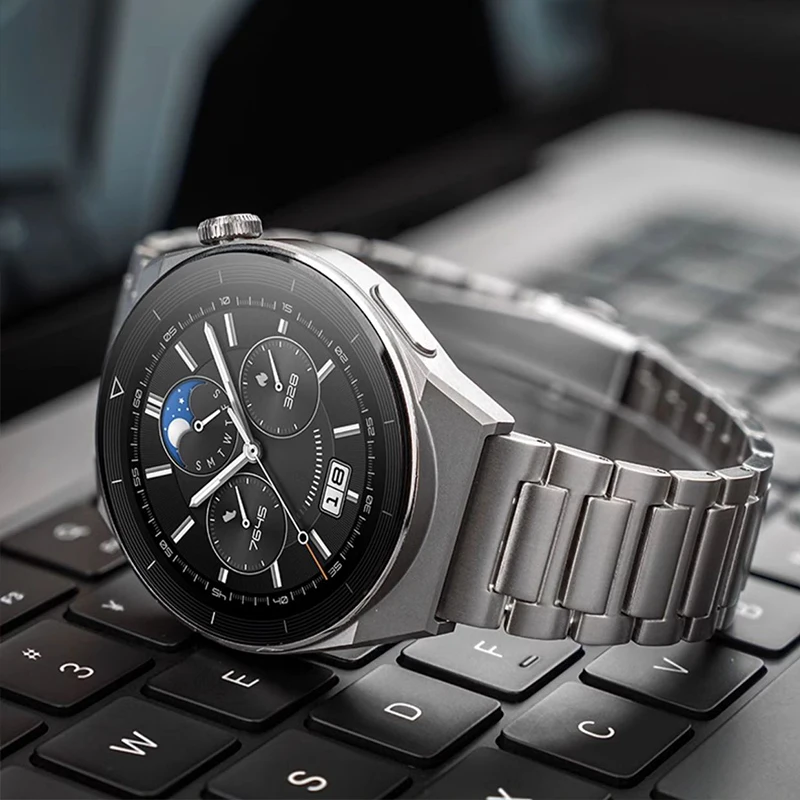 22 مللي متر حزام معدني فاخر لساعة هواوي GT 5 Pro 46 مللي متر سوار عمل رجل من الفولاذ المقاوم للصدأ لساعة هواوي 3/4Pro GT5 GT4 GT3 GT2