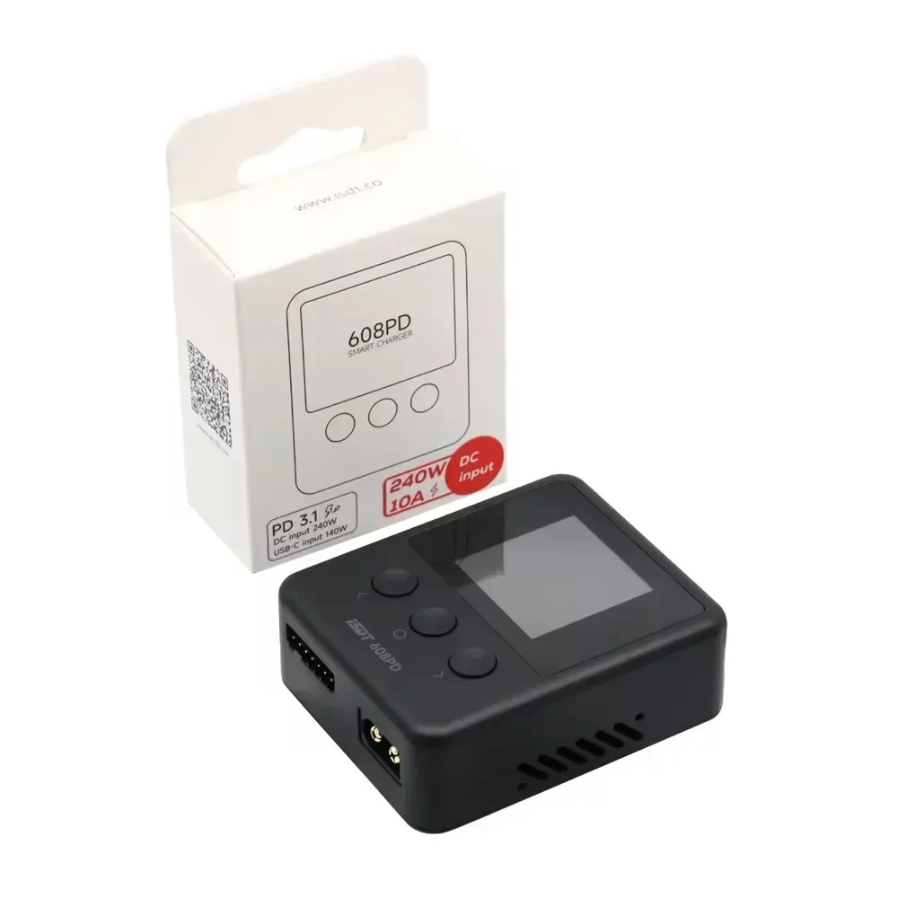 ISDT 608PD DC 240W PD3.1 10A/140W USB-C 5A Inteligentna Ładowarka Cyfrowa do Akumulatorów RC Typów /LiFe/LiPo, LiHv 1-6S/Pb 1-12S/NiMH 1-16S