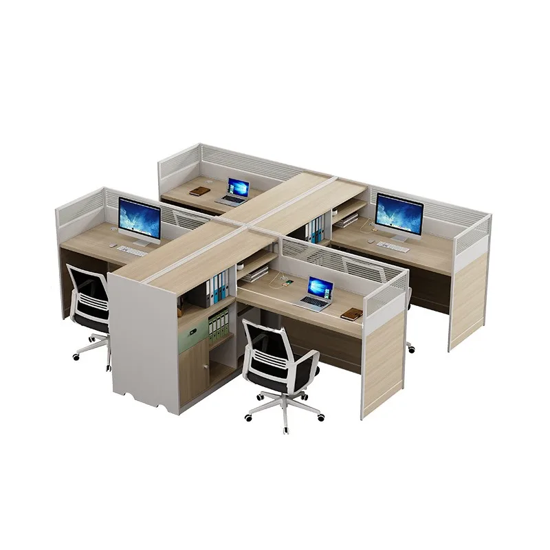 Workstation desk Simple modern double face-to-face financial desk Office table and chair combination 2-person staff desk