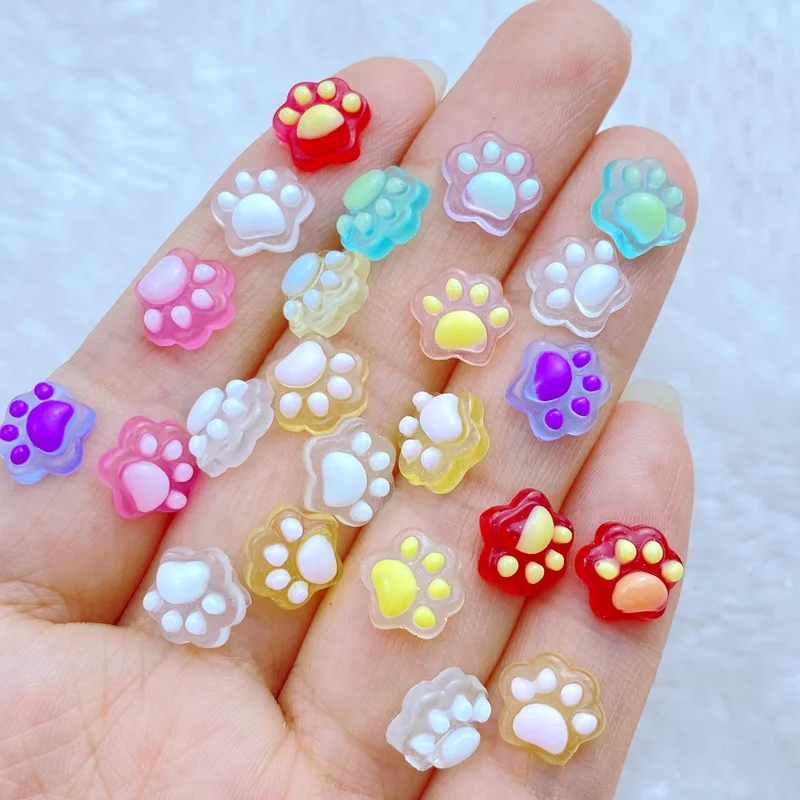 50pcs nail resin 3D colorful cat claw gemstone flat portrait scrapbook, nail nail, wedding sticker, home decoration handicraft