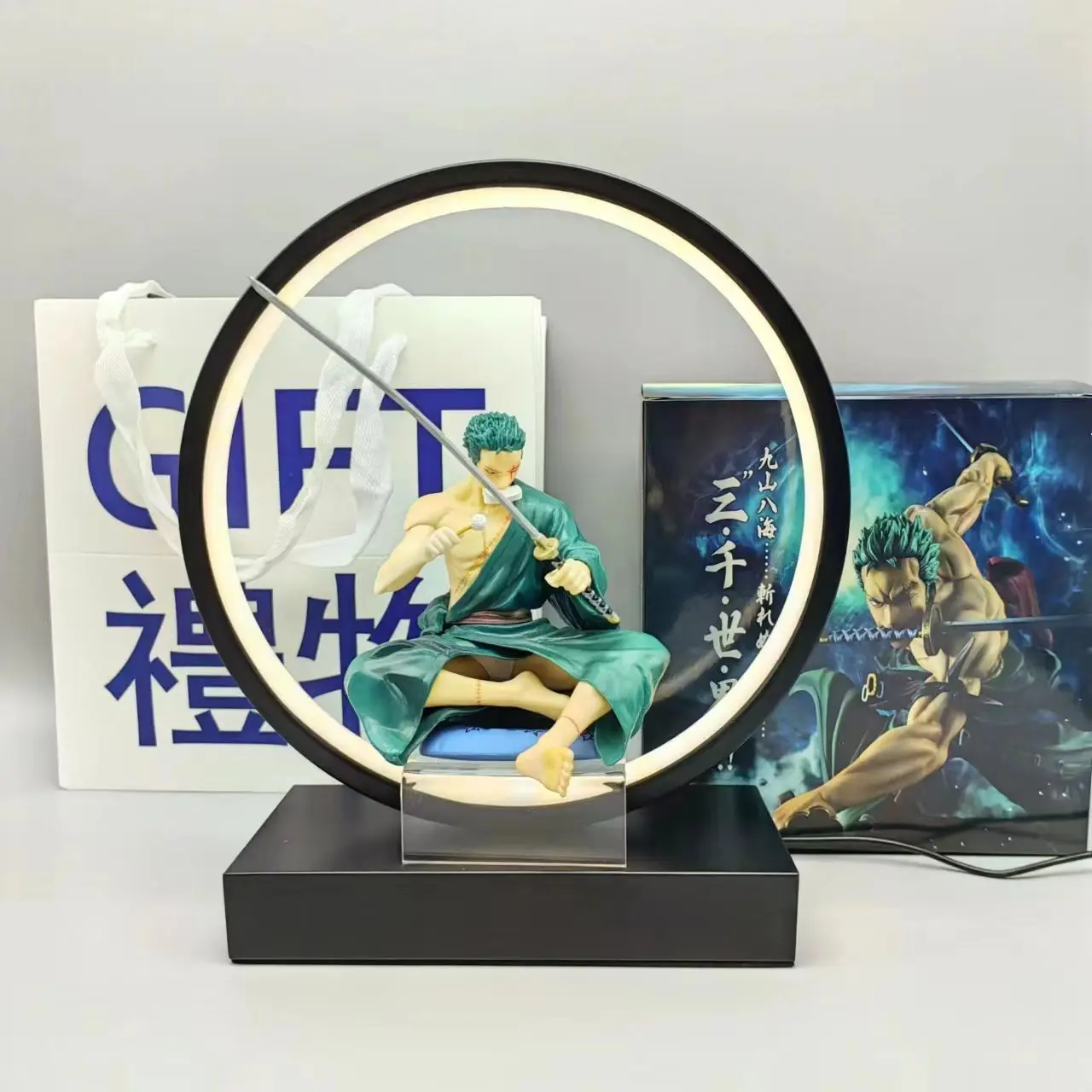 One Piece Zoro cartoon cartoon character figure creative cute Kawaii decoration ornament desktop lamp holiday gift wholesale