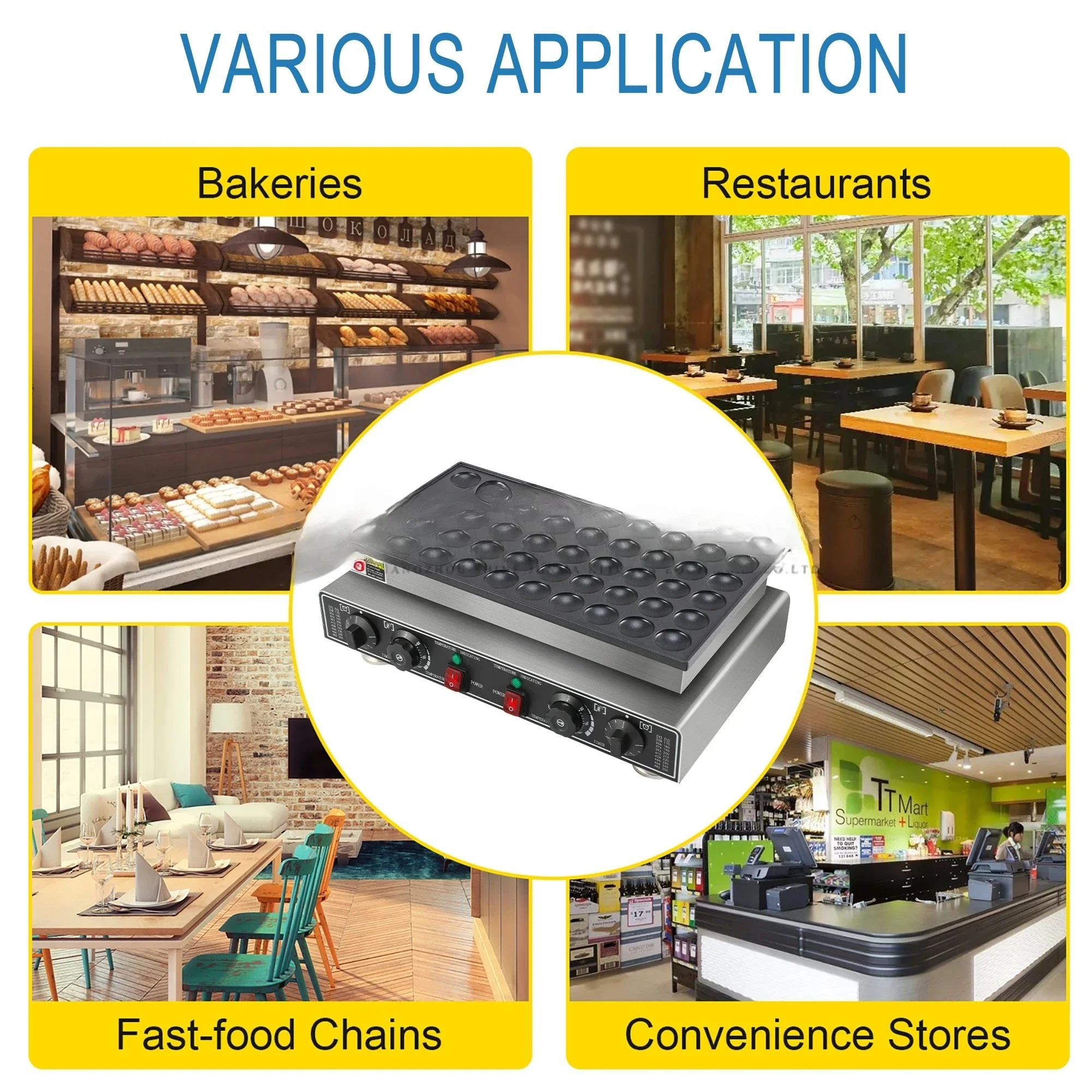 110V Commercial Dutch Pancake Maker 50PCS Nonstick Dorayaki Making Baker Electric Mini Pancake Making Machine