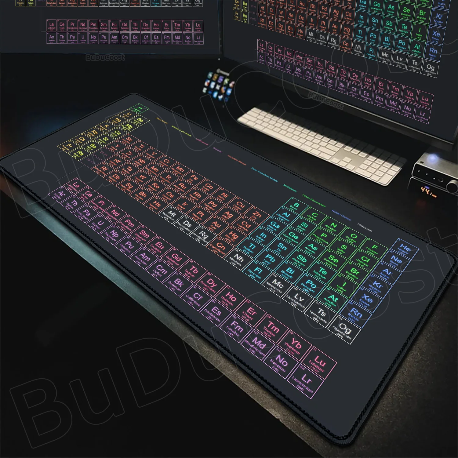 Game and Study Mouse Pad XXL HD Print Home Mouse Mat Desk Mats Periodic Table of Elements Office Carpet Gamer Natural Rubber Pad